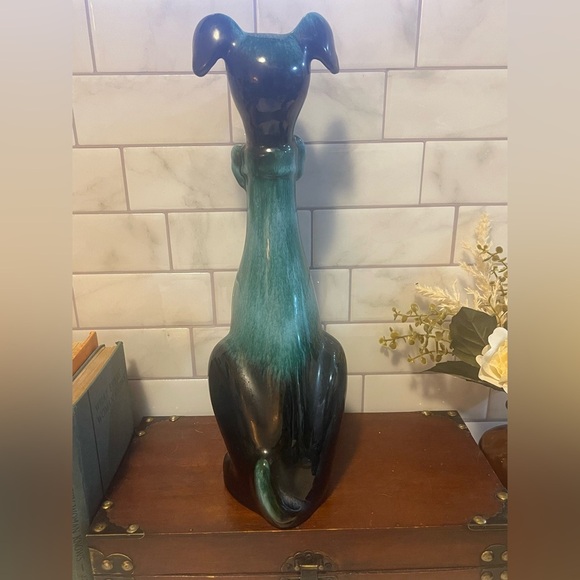 Mountain Pottery MCM Ceramic Dig Drip Glaze Pottery Tall Skinny Dog - Picture 8 of 14